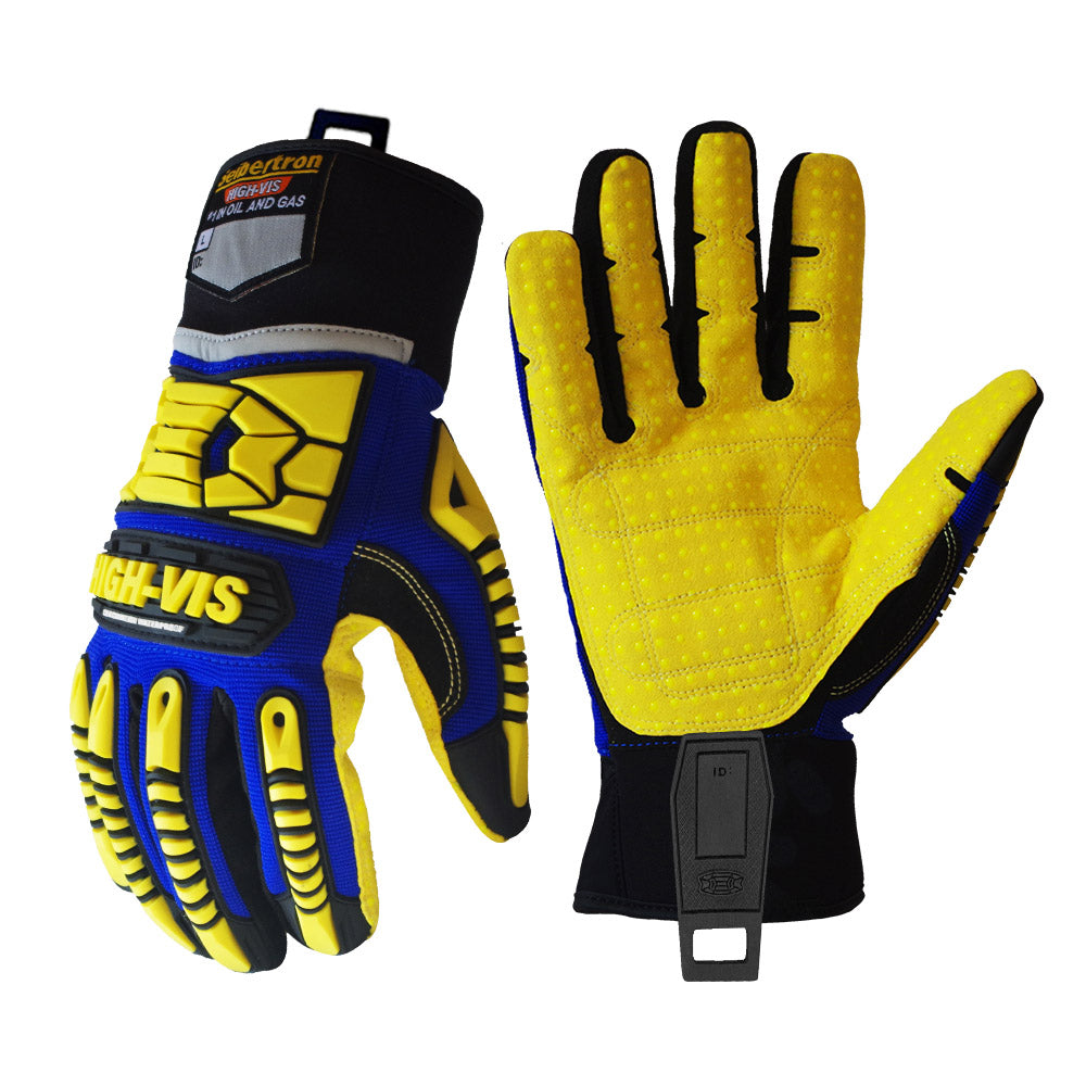 seibertron-gallery:sdxw-safety-gloves-20260715 | product:sdxw | color:Blue Yellow | slot:1 | Seibertron HIGH-VIS SDXW 安全手袋の白背景の製品画像