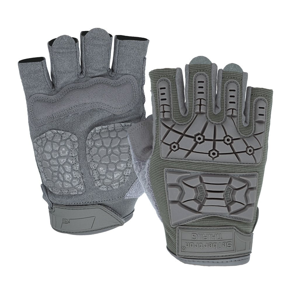 color:Grey | Seibertron T.H.F.I.G 2.0 half finger tactical gloves image 06