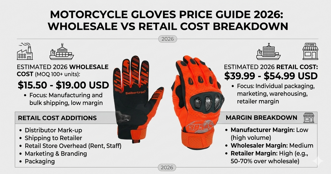 モーターサイクルグローブ価格ガイド（2026）：卸売と小売のコスト内訳