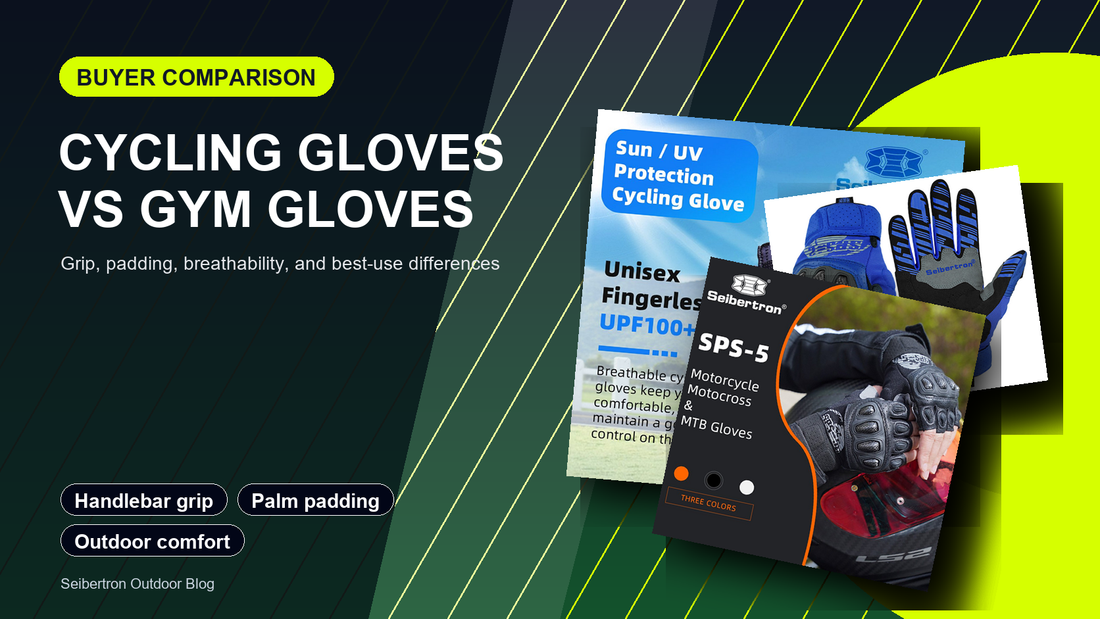 Cycling gloves versus gym gloves comparison with Seibertron glove products