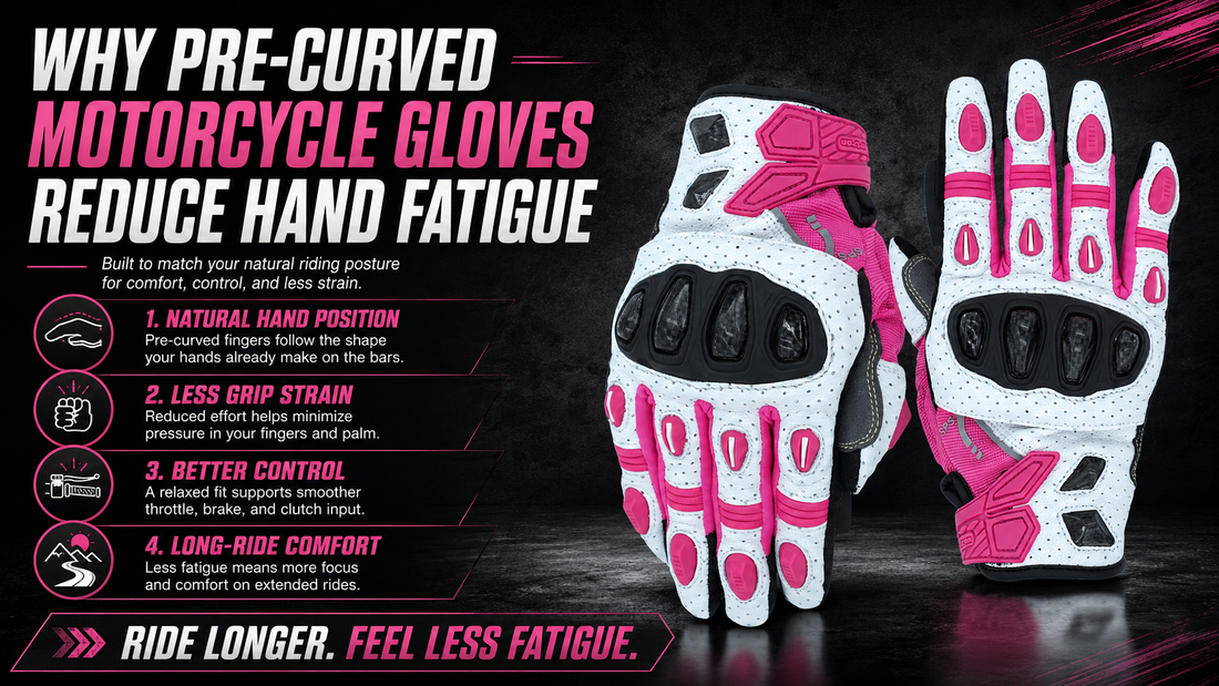 Why Pre-Curved Motorcycle Gloves Reduce Hand Fatigue