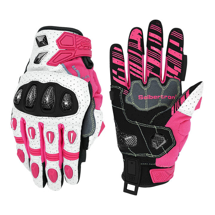 Seibertron SPS-7 motorcycle gloves in Pink