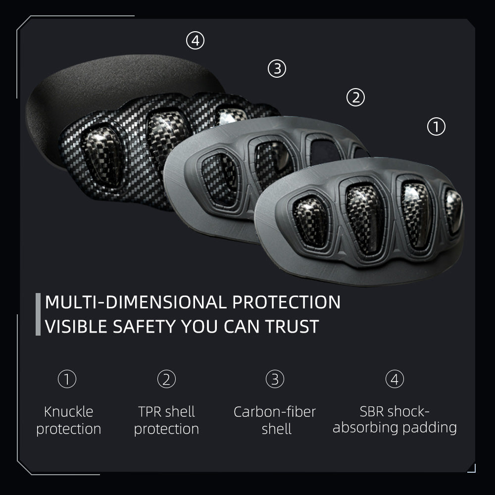 Seibertron SPS-7 Superior Protection Series Motorcycle Riding Gloves - Breathable Touchscreen Carbon Fiber Protection