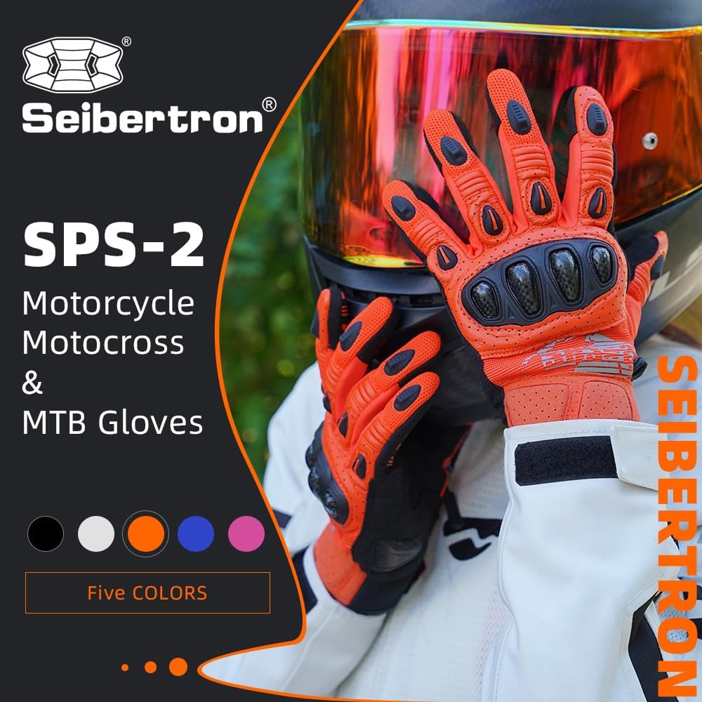 Seibertron SPS-2 フルフィンガー ユニセックス タッチスクリーン ロードレーシング モーターサイクル MTB スポーツグローブ - Seibertron