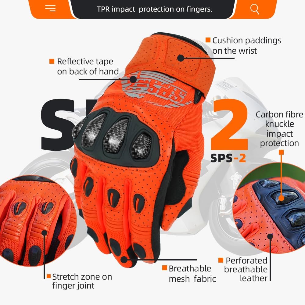 Seibertron SPS-2 フルフィンガー ユニセックス タッチスクリーン ロードレーシング モーターサイクル MTB スポーツグローブ - Seibertron