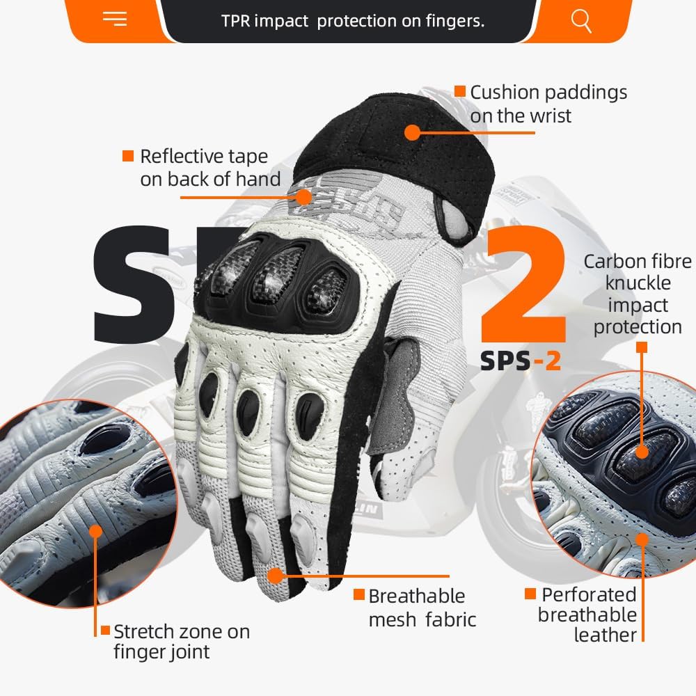 Seibertron SPS-2 フルフィンガー ユニセックス タッチスクリーン ロードレーシング モーターサイクル MTB スポーツグローブ - Seibertron