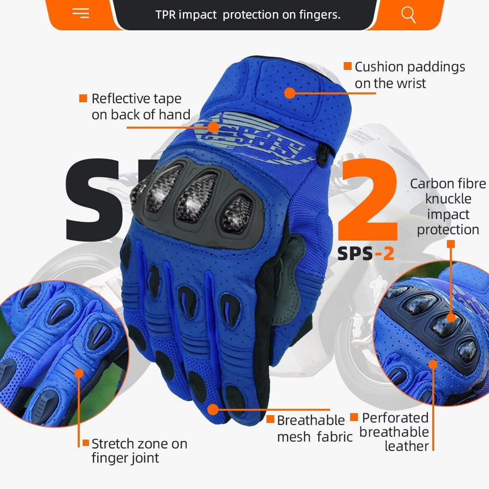 Seibertron SPS-2 フルフィンガー ユニセックス タッチスクリーン ロードレーシング モーターサイクル MTB スポーツグローブ - Seibertron