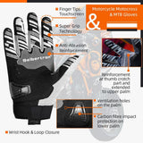 Seibertron SPS-2 Full Finger Unisex Touchscreen Road Racing Motorcycle MTB Sports Gloves - Seibertron