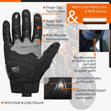 Seibertron SPS-2 Full Finger Unisex Touchscreen Road Racing Motorcycle MTB Sports Gloves - Seibertron