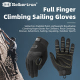 カラー：ブラック | Seibertron Full Finger Climbing Sailing Gloves フルフィンガー・パッド入りパーム・クライミングロープ用グローブ 画像 01
