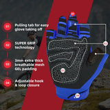 カラー：ブルー | Seibertron Dirtclaw 指なしモトクロス・オフロードライディンググローブ 画像 18