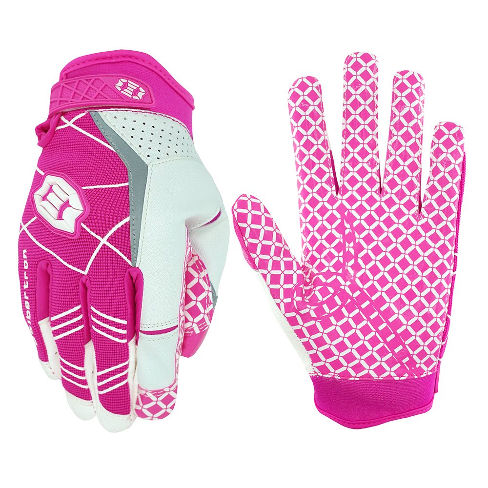 color:Adult Pink | Seibertron adult football receiver gloves white background main image