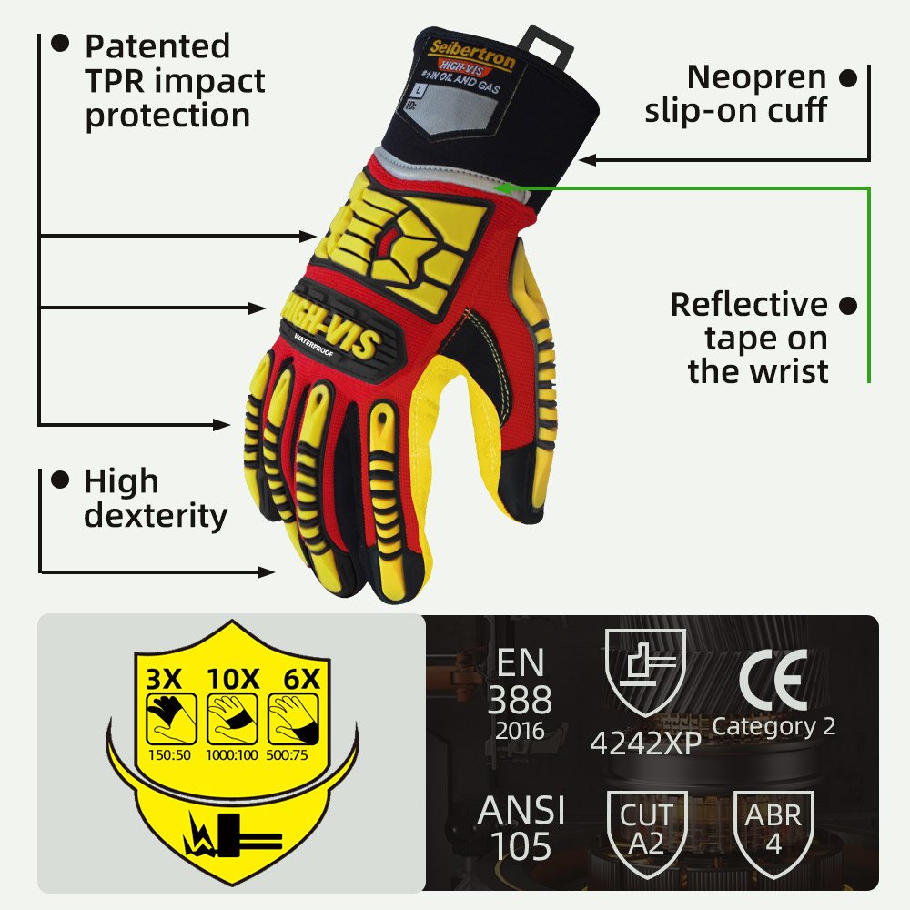 色:すべて | Seibertron HIGH-VIS SDXB 防水滑り止め手袋 TPR衝撃保護付き 画像 02