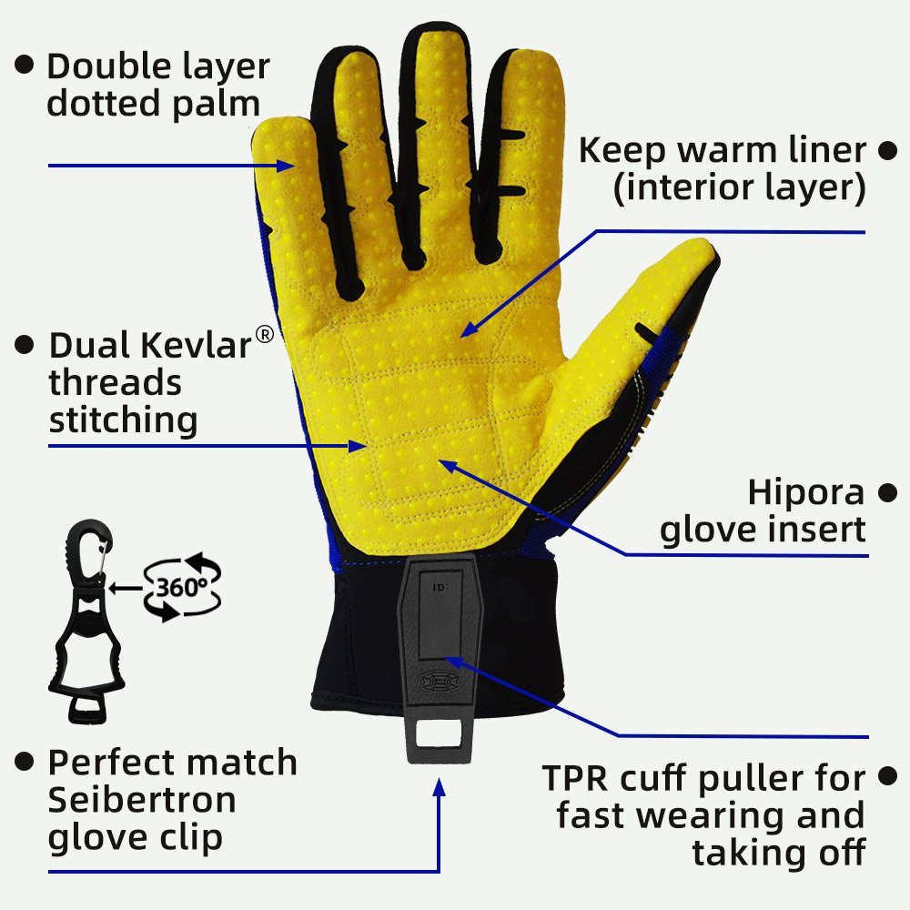 color:all | Seibertron HIGH-VIS SDXW cold weather waterproof 3M Thinsulate work gloves image 03