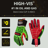 seibertron-gallery:hdc5-safety-gloves-20260715 | product:hdc5 | color:Green Red | slot:2 | Seibertron HIGH-VIS HDC5安全手袋の高視認性石油・ガス概要画像