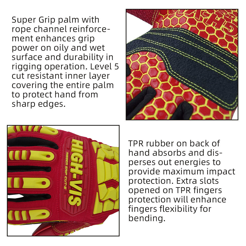 seibertron-gallery:hrc5-safety-gloves-20260715 | product:hrc5 | color:Red Yellow | slot:5 | Seibertron HIGH-VIS HRC5 安全手袋の製品詳細パネル
