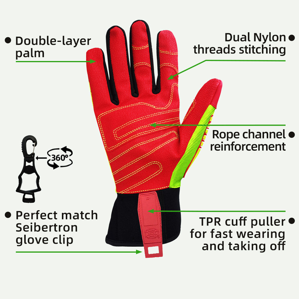 seibertron-gallery:hrig-safety-gloves-20260715 | product:hrig | color:Yellow Red | slot:4 | Seibertron HIGH-VIS HRIG 安全手袋の手のひらとグローブクリップ詳細画像