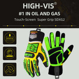 seibertron-gallery:sdxg2-safety-gloves-20260715 | product:sdxg2 | color:Yellow Green | slot:2 | Seibertron HIGH-VIS SDXG2安全手袋の石油・ガス現場の高視認性概要画像
