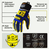 seibertron-gallery:sdxw-safety-gloves-20260715 | product:sdxw | color:Blue Yellow | slot:3 | Seibertron HIGH-VIS SDXW安全手袋のTPR衝撃保護とCE・ANSI定格の詳細画像