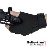 カラー：ブラック | バッチ：solag-t-complete-20260716 | ロール：詳細-9 | Seibertron S.O.L.A.G-T 3フィンガーレスタクティカルグローブ ブラック ディテール 9