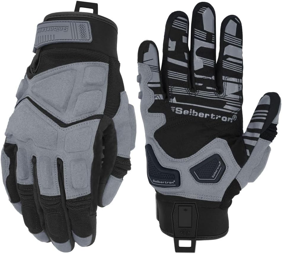 color:Grey | batch:sps1-whitebg-20260716 | role:white-background-main | Seibertron SPS-1 motorcycle gloves grey white background main image