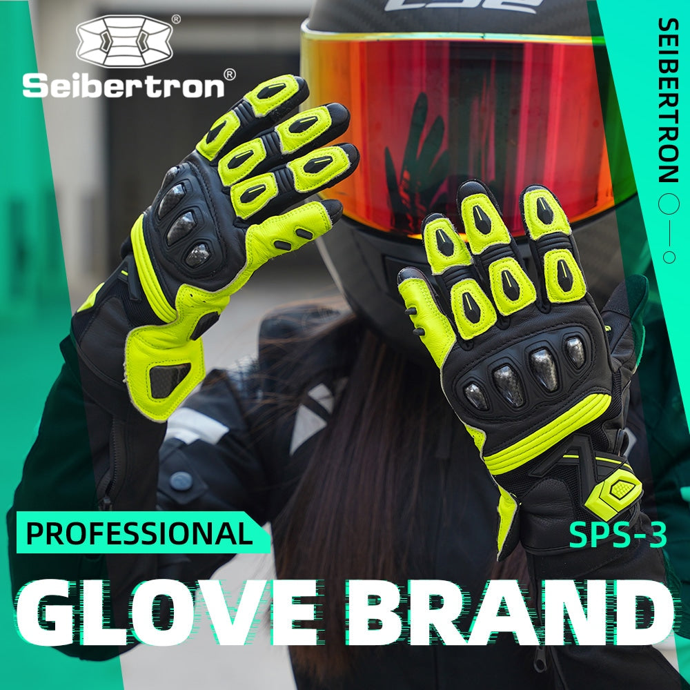 color:FL Yellow | Seibertron SPS-3 motorcycle gloves detail image 01