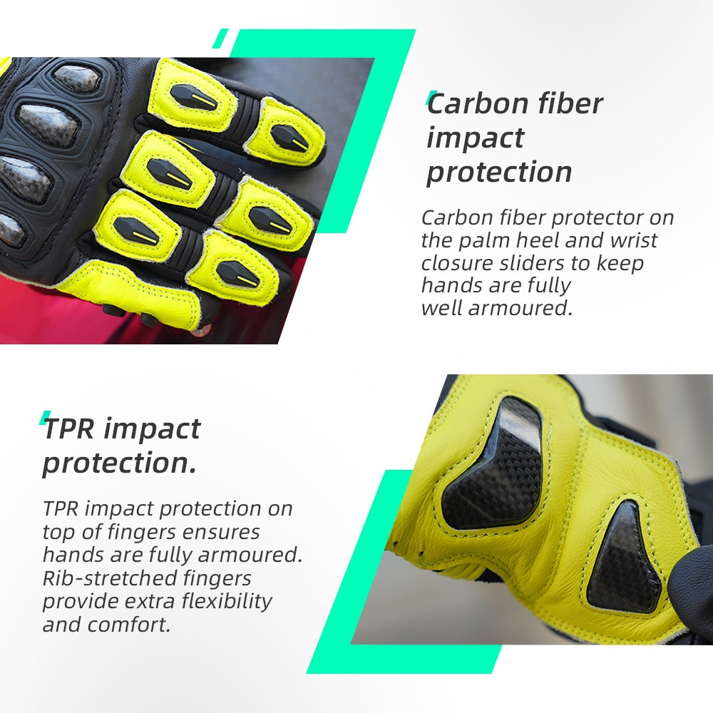 color:FL Yellow | Seibertron SPS-3 motorcycle gloves detail image 04