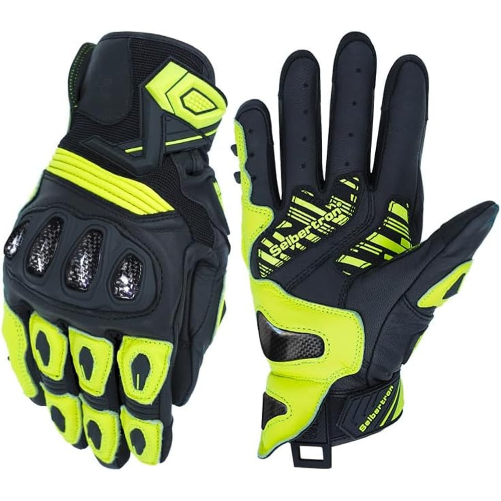 color:FL Yellow | Seibertron SPS-3 motorcycle gloves white background main image