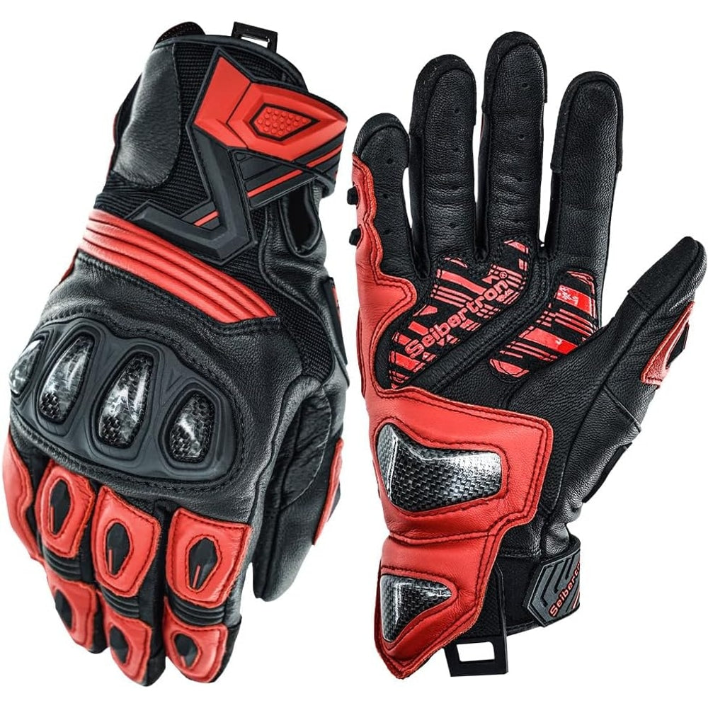 color:Red | Seibertron SPS-3 motorcycle gloves white background main image