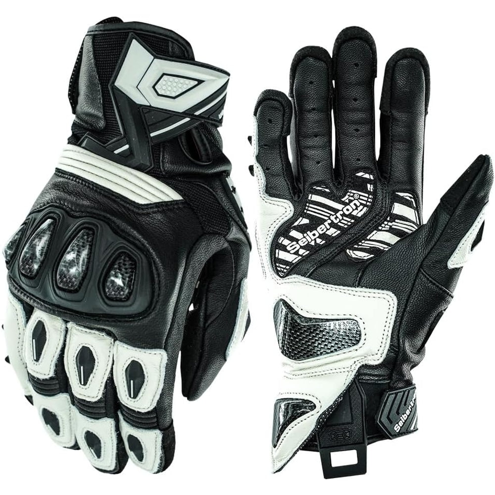color:White | Seibertron SPS-3 motorcycle gloves white background main image