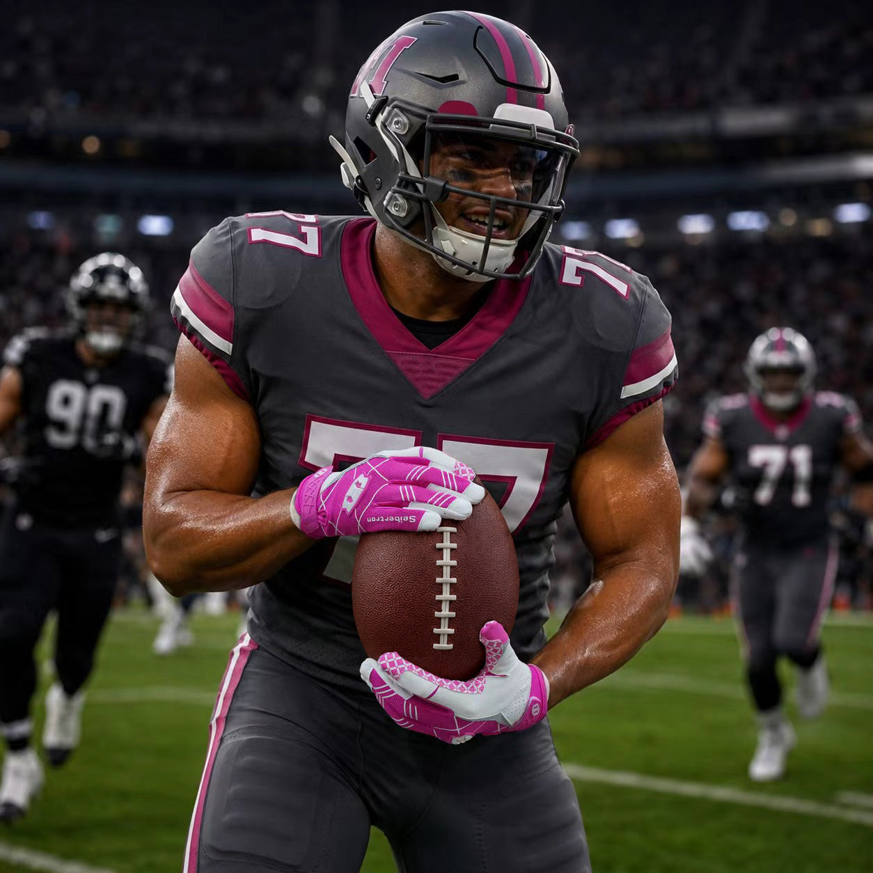seibertron-gallery:white-football-ai-color-groups-20260721 | product:8557666271422 | color:Pink | slot:1 | Seibertron 大人用ピンクフットボールレシーバーグローブ AIアクション画像 1