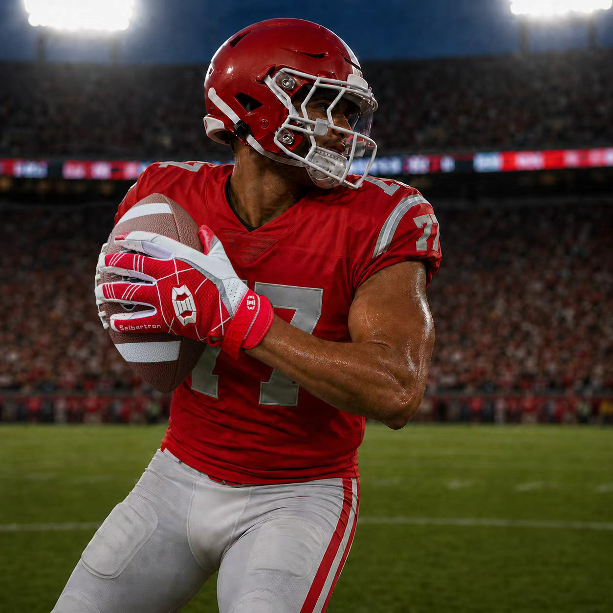 seibertron-gallery:white-football-ai-color-groups-20260721 | product:8557666271422 | color:Red | slot:2 | Seibertron 大人用レッドフットボールレシーバーグローブ AIアクション画像 2