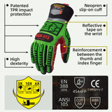 seibertron-gallery:wpc5-安全手袋-20260715 | product:wpc5 | color:グリーン レッド | slot:3 | Seibertron HIGH-VIS WPC5 安全手袋のTPR衝撃保護とCE ANSI規格の詳細画像