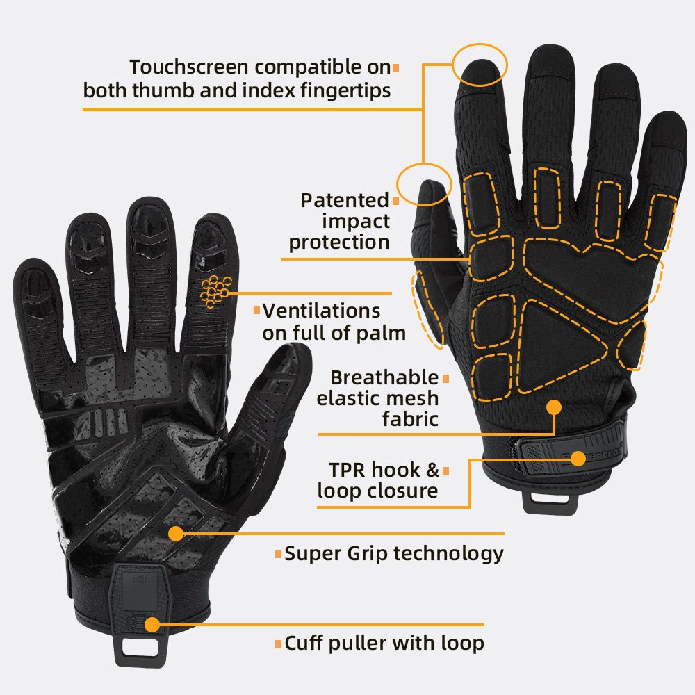 color:Black | Seibertron S.O.L.A.G 2.0 Breathable breathable full finger tactical gloves image 03