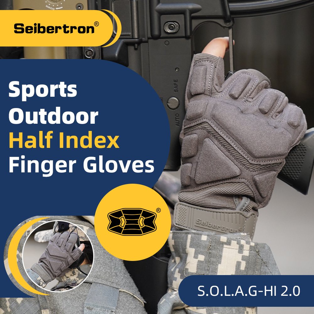 カラー:グレー | Seibertron S.O.L.A.G-HI 2.0 ハーフインデックスフィンガータクティカルグローブ 画像 07