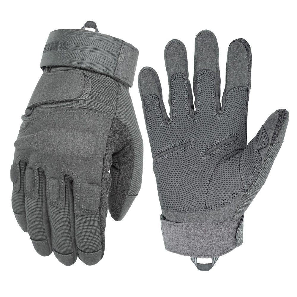 color:Grey | Seibertron S.O.L.A.G Tactical Full Finger Gloves water resistant touchscreen tactical full finger gloves image 05