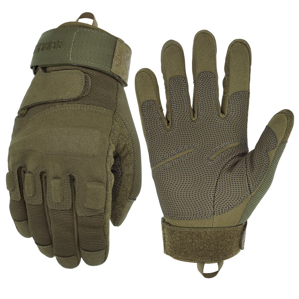 color:Army Green | Seibertron S.O.L.A.G Tactical Full Finger Gloves water resistant touchscreen tactical full finger gloves image 09