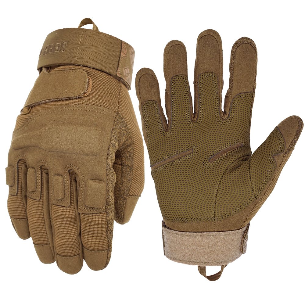 color:Coyote | Seibertron S.O.L.A.G Tactical Full Finger Gloves water resistant touchscreen tactical full finger gloves image 13