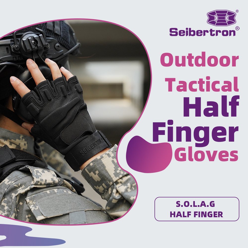 カラー:ブラック | Seibertron S.O.L.A.G Half Finger 半指タクティカルグローブ 画像 02