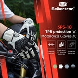 カラー:ホワイト | Seibertron SPS-10 通気性・滑り止め・タッチスクリーン対応レザーバイク用グローブ 画像 01