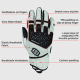 カラー:ホワイト | Seibertron SPS-10 通気性・滑り止め・タッチスクリーン対応レザーバイク用グローブ 画像 02