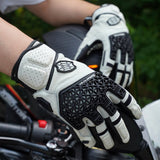 カラー:ホワイト | Seibertron SPS-10 通気性・滑り止め・タッチスクリーン対応レザーバイク用グローブ 画像 05