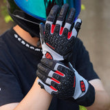 カラー:ブラック | Seibertron SPS-10 通気性・滑り止め・タッチスクリーン対応レザーバイク用グローブ 画像 12