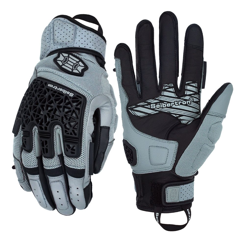 color:Gray | Seibertron SPS-10 breathable anti-slip touchscreen leather motorcycle gloves image 13