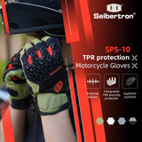 カラー：グリーン | Seibertron SPS-10 通気性・滑り止め・タッチスクリーン対応レザーバイク用手袋 画像 19
