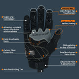 カラー:ブラック | Seibertron SPS2 Plus カーボンファイバーナックルプロテクション付き夏用オートバイグローブ 画像 03