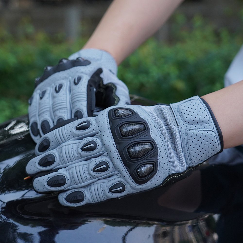 color:Gray | Seibertron SPS2 Plus summer motorcycle gloves with carbon fiber knuckle protection image 23