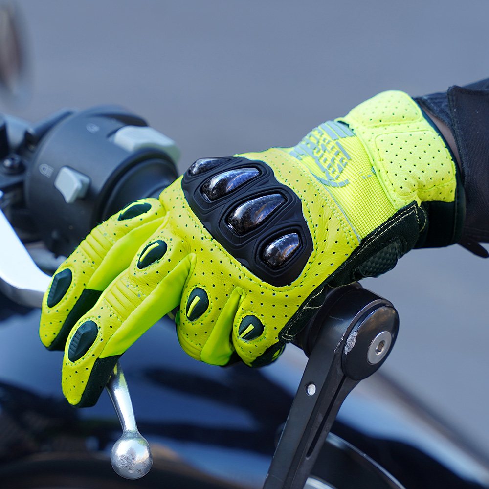 color:Yellow | Seibertron SPS2 Plus summer motorcycle gloves with carbon fiber knuckle protection image 48