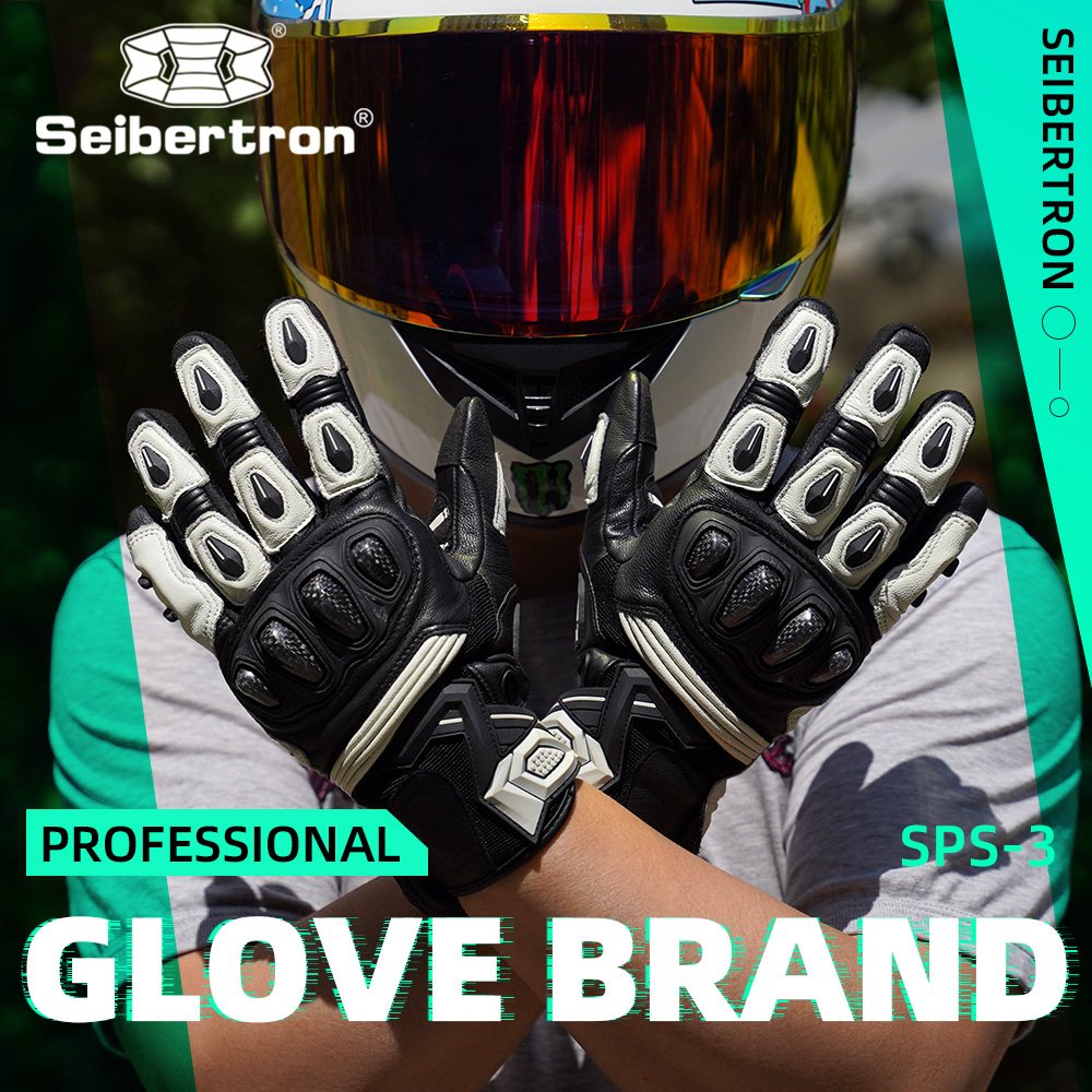 color:White | Seibertron SPS-3 motorcycle riding gloves for BMX ATV MTB and road riding image 05