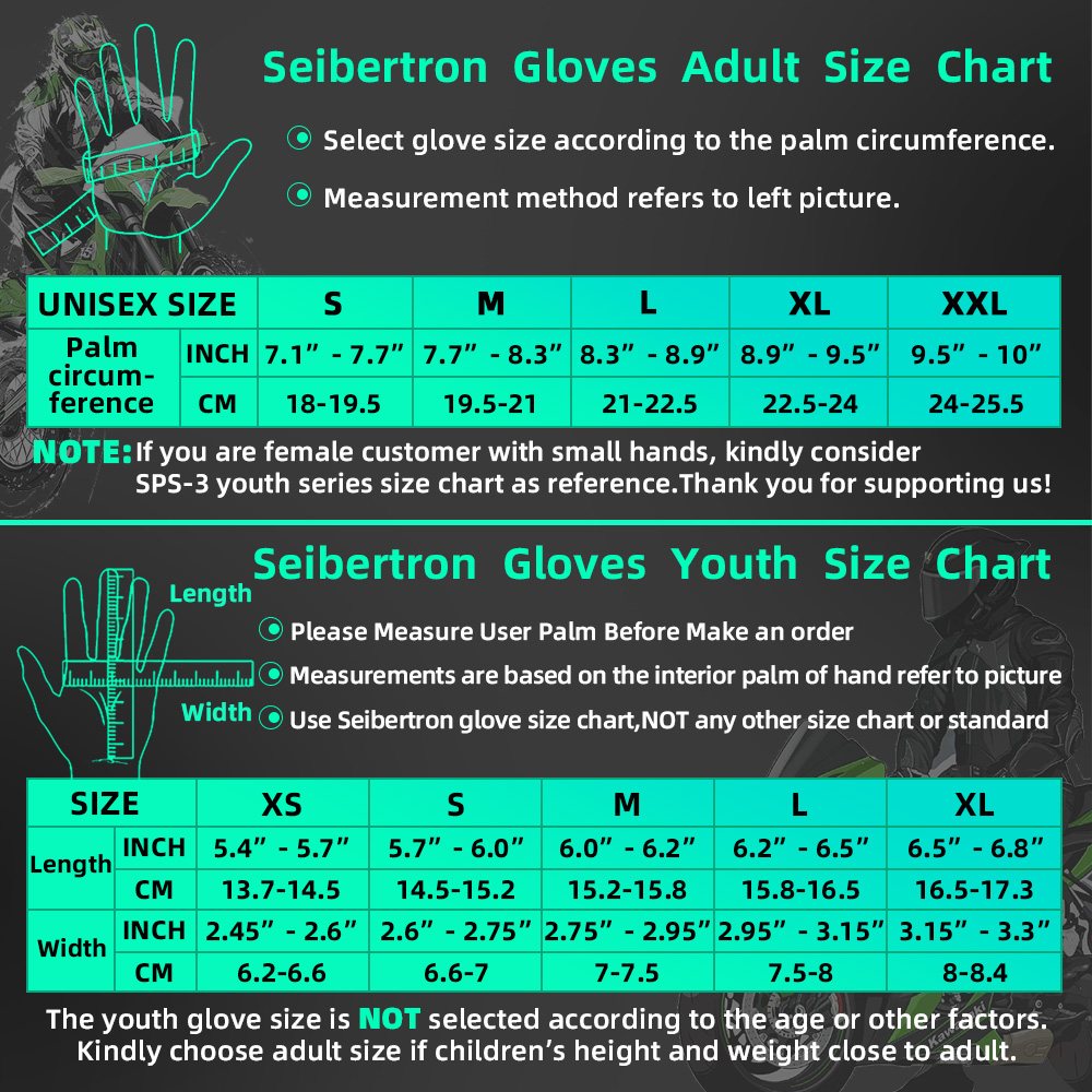 color:all | Seibertron SPS-3 motorcycle riding gloves for BMX ATV MTB and road riding image 18
